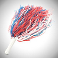 16" Red/ White/ Blue Plastic Pom Poms